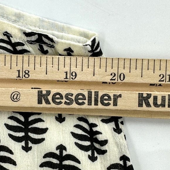 Old Navy Mini Dress Womens Sleeveless Tie Shoulder Ikat Lace Hem Black Cream M - Picture 8 of 11